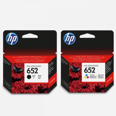 Hp 652 Siyah ve Renkli 2'li Orijinal Kartuş Seti - 1